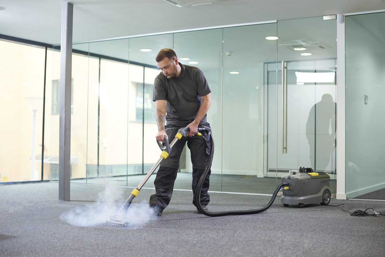 steam cleaning the office carpet